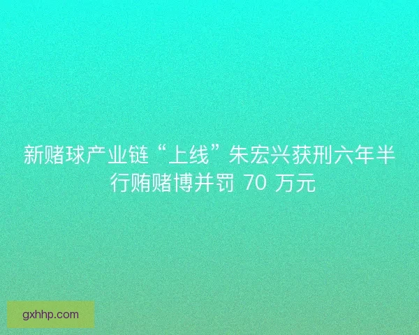 新赌球产业链 “上线” 朱宏兴获刑六年半 行贿赌博并罚 70 万元