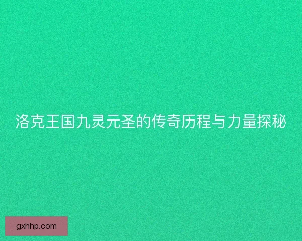 洛克王国九灵元圣的传奇历程与力量探秘