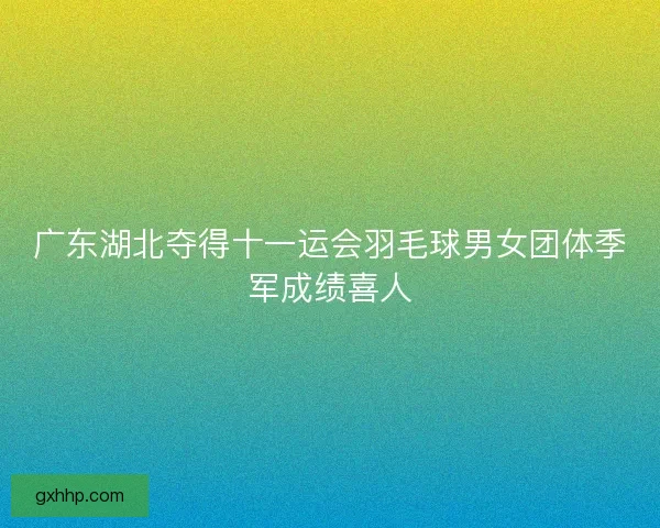 广东湖北夺得十一运会羽毛球男女团体季军成绩喜人